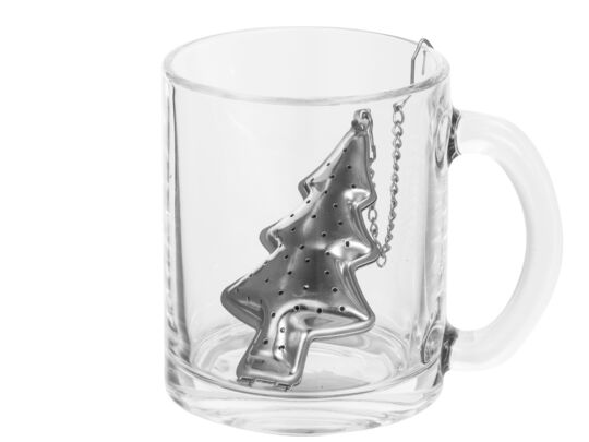 Набор Tea: кружка и ситечко для чая, прозрачный, серебристый