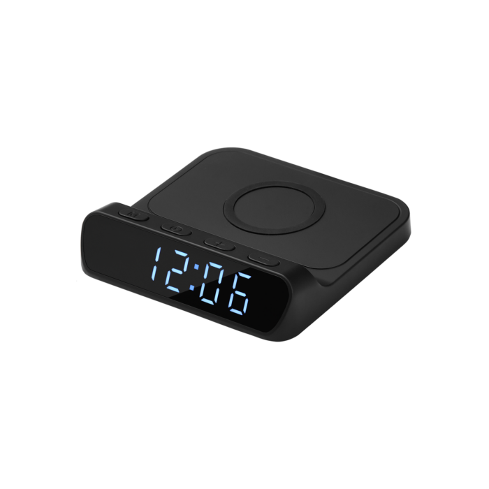 Зарядная станция с часами 15W Ригель (Rigel), черная
